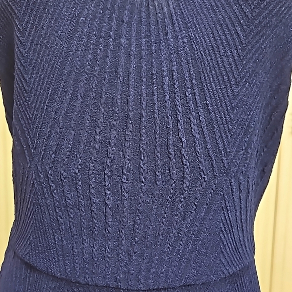 TRIXXI Clothing Company Blue V Neck A Line Short Sleeve Skater Dress Size Large - Picture 9 of 9